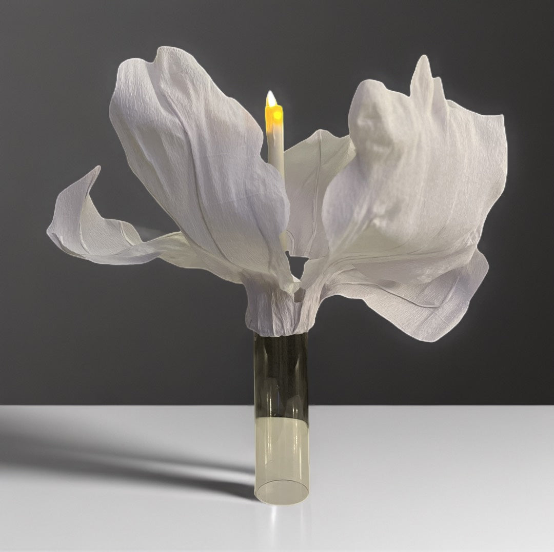 Chandelier led - pétales blanches